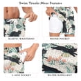 thumbnail image 5 of FORMRS Mens Swim Trunks Mesh Liner Quick Dry Casual Beach Board Shorts with Pockets, Sizes S-2XL, Black Floral Cat Pattern, 5 of 9