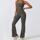 thumbnail image 5 of Body con espalda en V para mujer, trajes de Yoga para levantamiento de cadera, mono ajustado, pantalones acampanados de pierna ancha, trajes de mono de una pieza para gimnasio y Fitness, 5 of 5