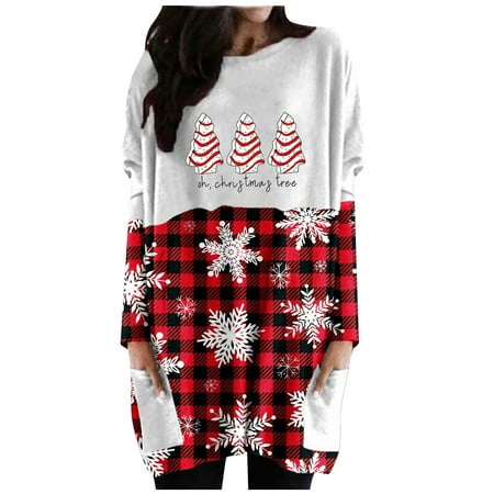 

Maternity Dress Summer Dresses for Women 2022 Corset Dress Sweater Dress Women Casual Long Sleeve Crew Neck with Pocket Christmas Printed Dress Summer Savings Womens Dress Pants White 2XL