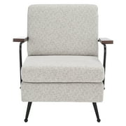 SAFAVIEH Lohan Modern Style Arm Chairs, Light Grey/Black Legs (26.4 in. W x 29.1 in. D x 31.5 in. H)