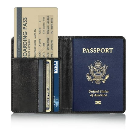 - Passport Holder Travel Wallet RFID Blocking Case Cover, EpicGadget Premium PU Leather Passport Holder Travel Wallet Cover Case (Black)