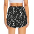 thumbnail image 4 of Uemuo Retro Skeleton Dancing On Halloween Party Pattern Women's Athletic Shorts High Waisted Running Shorts with Liner Pockets Gym Elastic Workout Shorts-Medium, 4 of 9