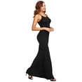 thumbnail image 3 of Pompotops Robe Longue Aguichant Sans Manches pour Femme, Maxi, Cocktail, Soirée, Fluide, Dos Nu, 3 of 8