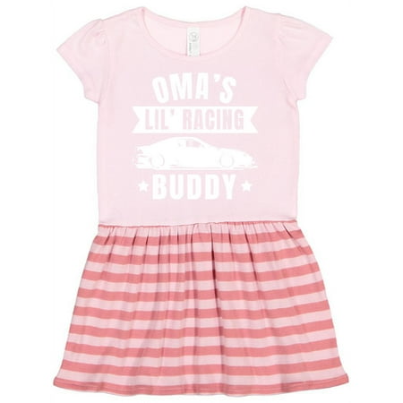 

Inktastic Oma s Lil Racing Buddy with Car Silhouette Gift Toddler Girl Dress