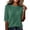 Green, variant on Linen Texture Blouse for Women, Crew Neck Half Sleeve Loose Tunic - Lightweight Breathable Summer Casual Top Beige L