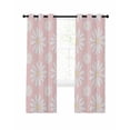 thumbnail image 7 of Pink Daisy Blackout Curtains for Bedroom, Spring Floral Elegant Pastoral Botanical Thermal Insulated Kitchen Drapes with Grommets, Light Blocking Window Treatment, 2 Panels 52" x 96", 7 of 7