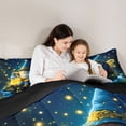thumbnail image 4 of Feelyou 3D Magic Gnome Twin Bedding Sets 7-Piece for Child, Glitter Dreamy Fireflies Bedding Comforter Set, Fairy Tale Theme Reversible Sheet Sets, Luxury Bedroom Decor, 4 of 7