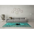thumbnail image 3 of Ahgly Company Machine Washable Indoor Rectangle Abstract Turquoise Blue Modern Area Rugs, 7' x 10', 3 of 4
