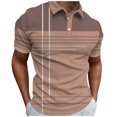 thumbnail image 4 of LRGSHF Men's&nbsp;polo Shirts Colorful Stripes Short Sleeve Tops Summer Soft Slim Fit Pullover Vintage Breathable Lightweight Golf T-Shirt, 4 of 5