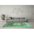 thumbnail image 3 of Ahgly Company Indoor Round Abstract Turquoise Blue Modern Area Rugs, 8' Round, 3 of 4