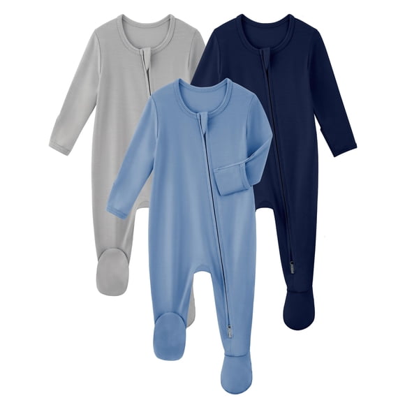 Pijamas para bebé Yoofoss 0-3 meses 3 piezas Azul/Gris/Marino