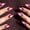 Purple-Red Gradient, variant on 24 count Press Nails Cute Medium Almond False Nails Evening Nails Glossy Orange Gradient Nails Flower Glue Nails for Women Girls