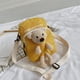thumbnail image 3 of WDOplteas Lindo Oso Bandolera Mujer Lona Hombro Muñeca Bolso (amarillo), 3 of 9