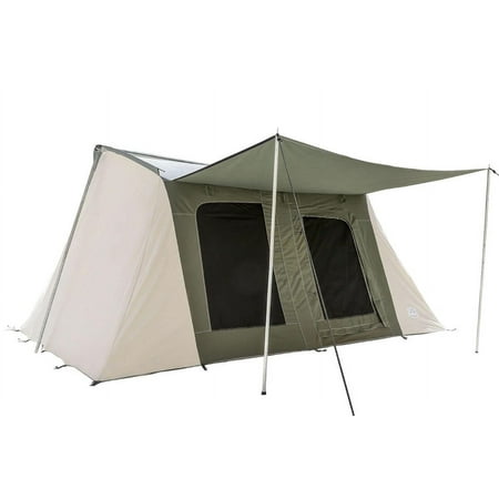 WHITEDUCK Prota Basic Canvas Tent, 10'x14' Cabin Style Camping Tent Waterproof 8 Person, Forest Green