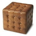 thumbnail image 2 of Butler Specialty Company Leon Genuine Leather Ottoman / Pouf - Brown, 2 of 2