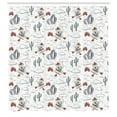 thumbnail image 3 of Ambesonne Cartoon Shower Curtain, Wild West Cowboy Bear, 69"Wx75"L, Tan Blue Violet, 3 of 5