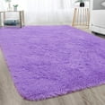 thumbnail image 2 of Arogan Modern Soft Fluffy Carpet for Living Room, Bedroom and Children's Room, Purple, 4'x6 '., 2 of 7