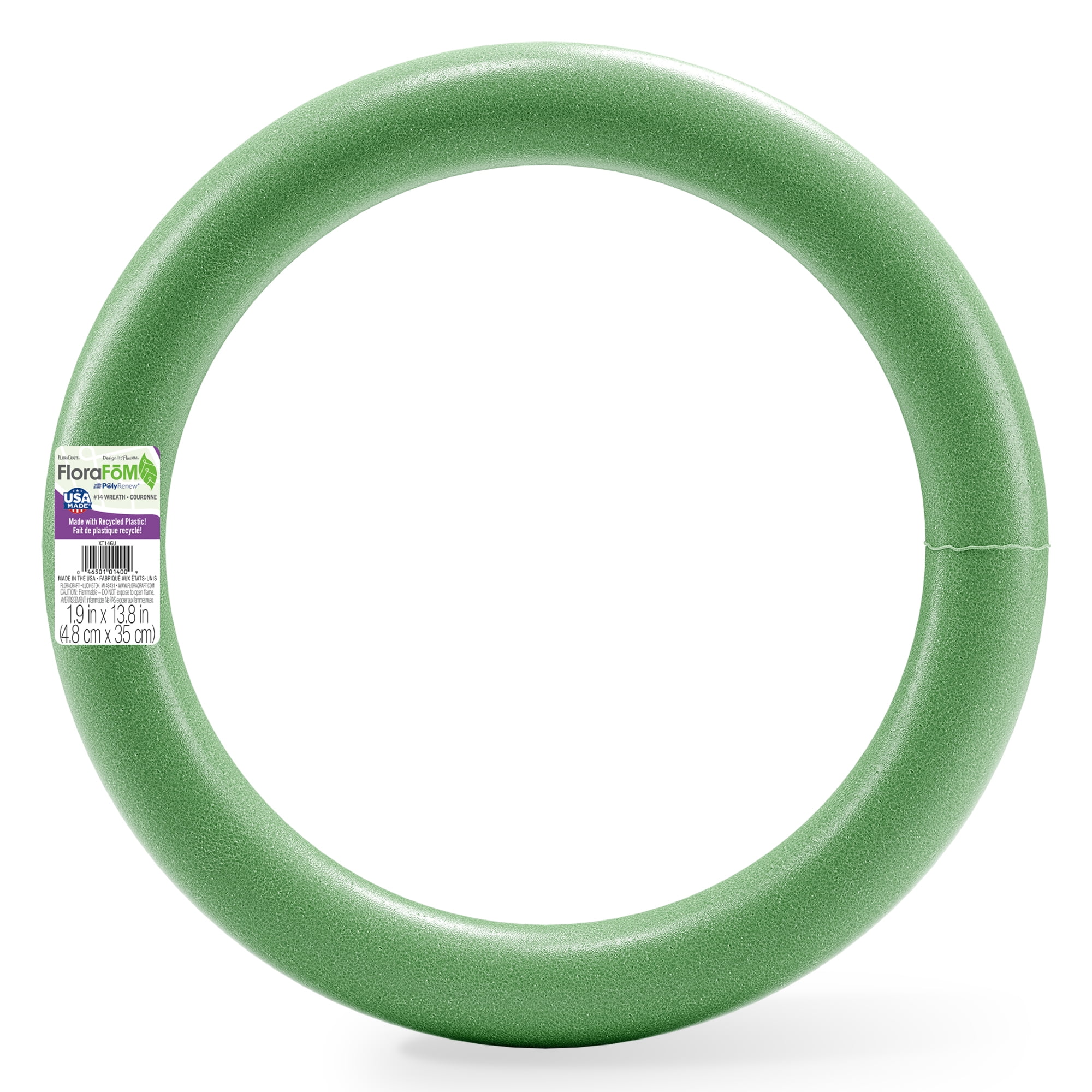 Floracraft FloraFōM Green Extruded Foam Wreath - Floral Foam for DIY Decoration, Weddings, Birthdays, and Parties - Bulk 12 Pack