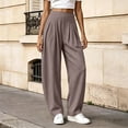 thumbnail image 2 of Womens Cotton Pants High Waist Baggy Barrel Loose Fit Boho Pants Summer Beach Vacation Trousers with Pockets, 2 of 7