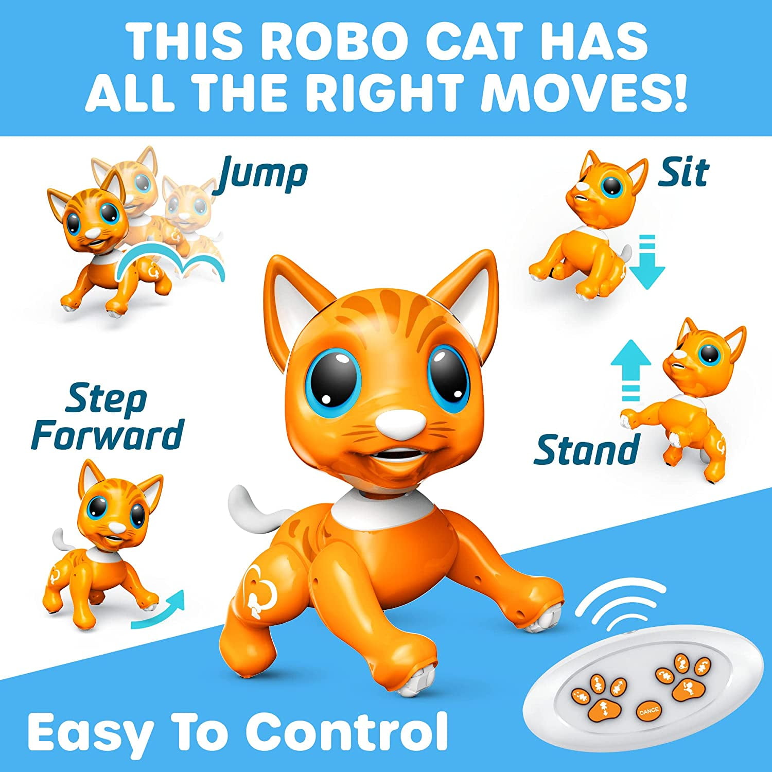 Remote Control Robot Toy Interactive Hand Motion Gestures, Robot Toys Smart Toy Programmable Treats Walking Dancing Robot Pet for Kids Robot Cat-Robo Pets Cat for Girls and Boys