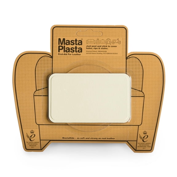 MastaPlasta Premium Leather Repair Patch - Ivory 4" x 2.4" (10 x 6 cm). Instant Upholstery-Quality Scratch and Tear Repair for Sofas, Car Interiors, Bags, Vinyl & More