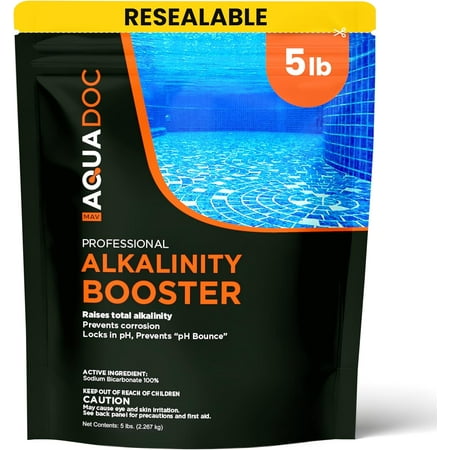 MAV AquaDoc Pool Alkalinity Increaser - 5lb - Sodium Bicarbonate Alkalinity Increaser for Swimming Pools - pH Increaser - Pool Chemicals Made in USA