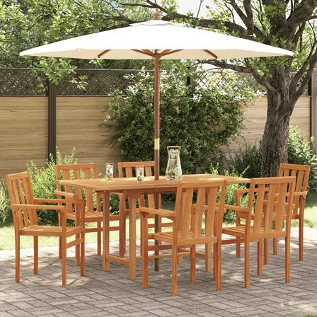 vidaXL Garden Dining Set Set of 4 Natural Wood Solid Teak Wood 6-seater