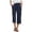 Blue, variant on HXWCHs Elegant High Waist Solid Color Capri Pants with Pockets for Women Casual Everyday Wear Comfortable Stretch Trousers S Blue