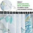 thumbnail image 4 of Beach Shower Curtain, Nautical Coastal Coral Starfish Ocean Machine Washable Waterproof Fabric for Bathroom Bathtub Decor with Hooks 72x72, 4 of 6