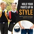 thumbnail image 4 of Ceinture Élastique Ajustable pour Enfants avec Boucle Carrée Argentée - Bleu Marine, 4 of 4