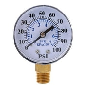 YEUHTLL Well Pump Pressure Gauge 1/4'' NPT Thread 0-100 PSI 0-7 Bar Water Air Gas Pressure Monitor