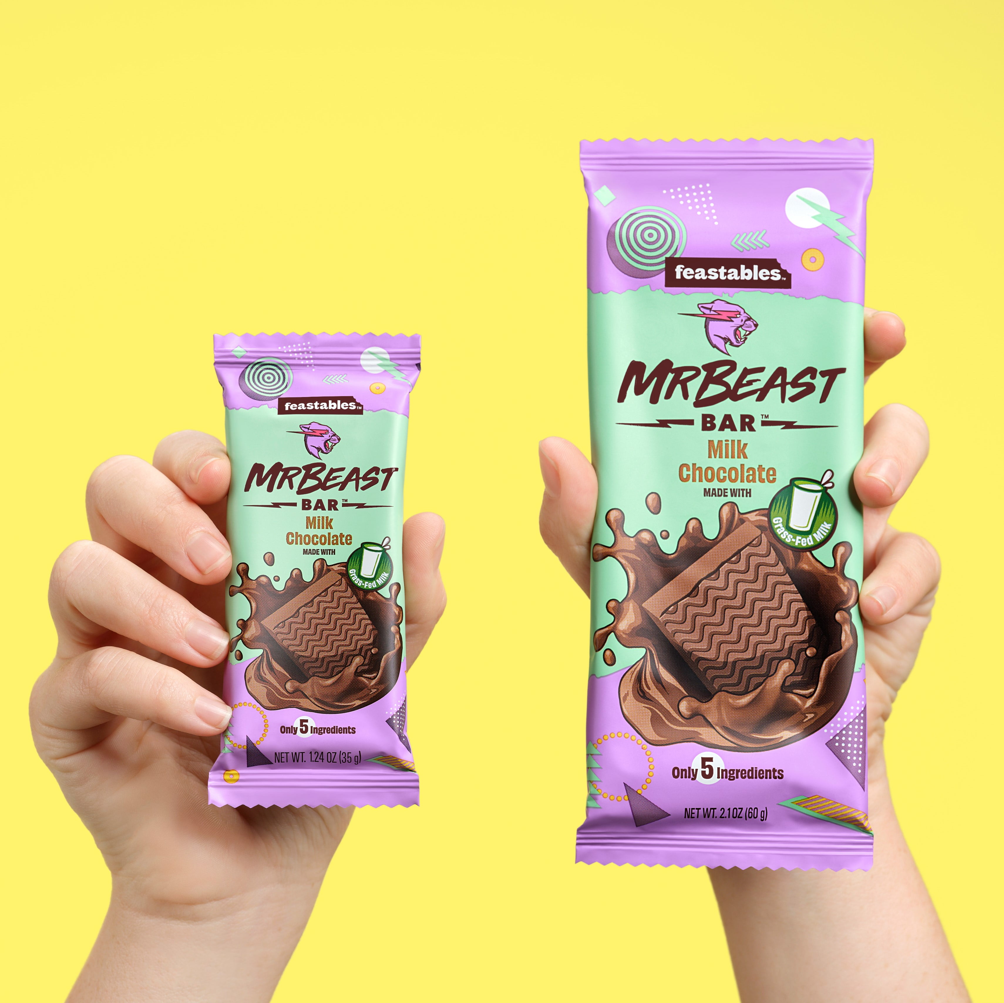 Feastables MrBeast Milk Chocolate Bar 2.1 oz 60g 1 Bar 