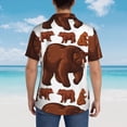 thumbnail image 6 of Brown Bears Hawaiian Shirts For Men, Summer Short-Sleeve Relaxed-Fit Button-Down Shirts Large, 6 of 9