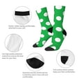 thumbnail image 3 of Hirioo Green And White Polka Dot Pattern Adult Middle Tube Socks Breathable Sock Non-Pilling,Contrasting Color Design, 3 of 6