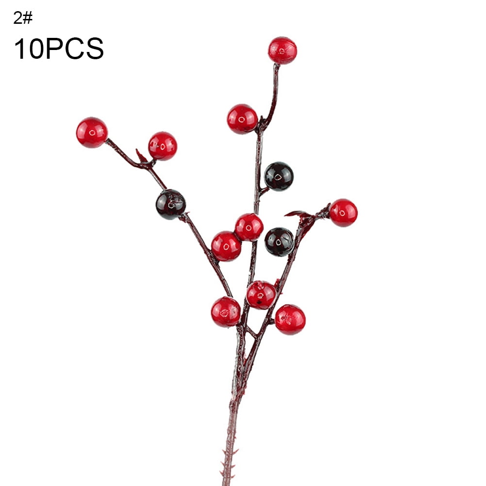  WsCrofts 12Pcs Artificial Red Berries Stems, 13.5