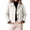 White, variant on Women's Twill Button Down Cropped Jackets Fall Lapel Collar Rolled Long Sleeve Trendy Casual Crop Coats XS-XL