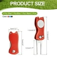 thumbnail image 2 of Uxcell Golf Divot Repair Tool Foldable Metal Golf Green Divot Tool with Magnetic Ball Marker & Stainless Steel Fork Black/Blue/Red, 2 of 7