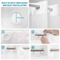 thumbnail image 4 of No Hook Shower Curtain, Teal Spring Floral Shower Curtains for Bathroom with See Through Top Window, Summer Botanical Watercolor Vintage Waterproof & Washable Bath Curtain Narrow 54"x78", 4 of 9