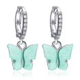 thumbnail image 1 of Women Butterfly Earrings Rhinestone Copper Pierced Earrings Dangle Earrings, 1 of 10