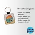 thumbnail image 2 of Kawaii Dumpster Fire Faux Leather Square Keychain, 2 of 7
