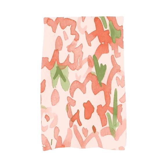 Simply Daisy's Gardenia 16x25 inch Peach Floral Kitchen Towel