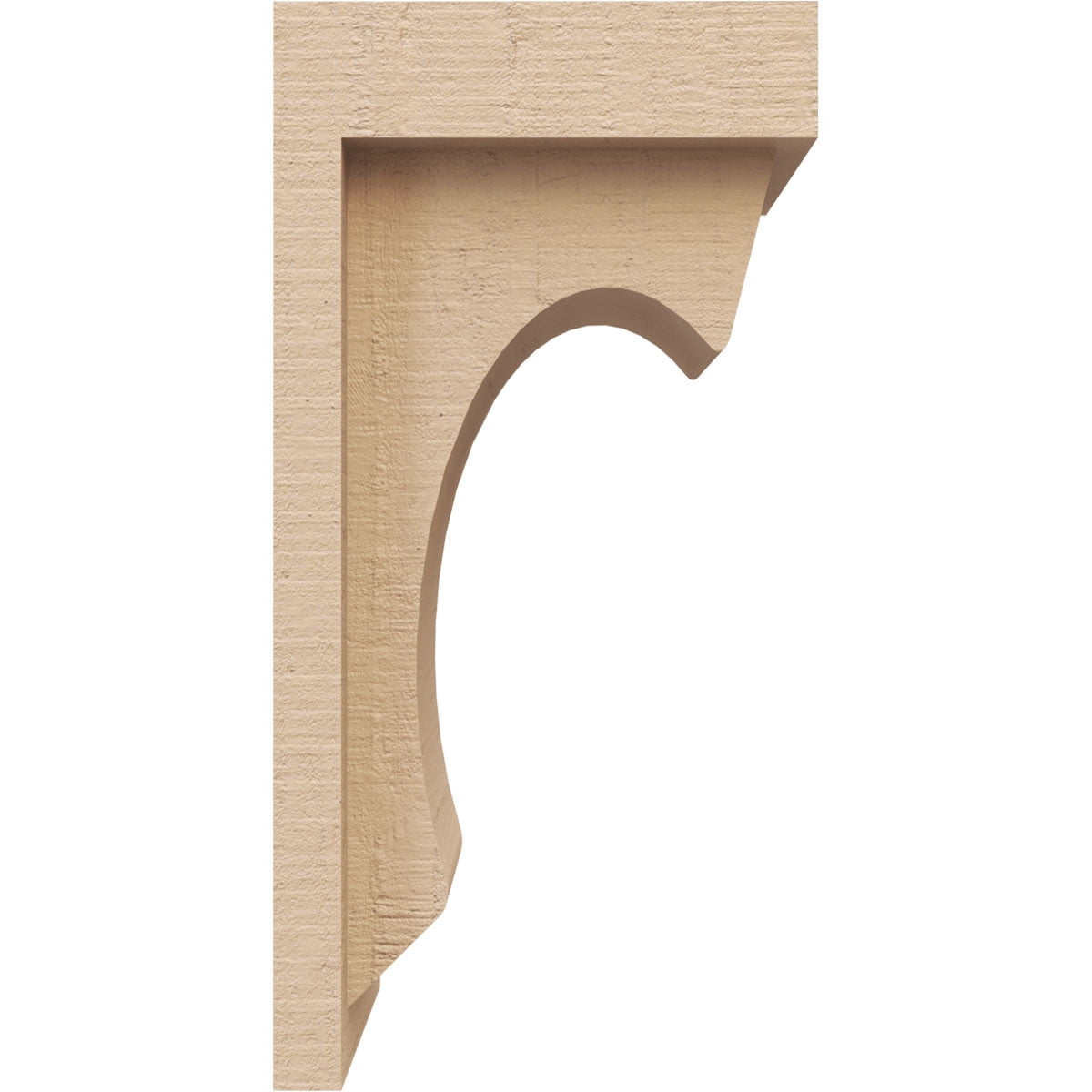 4"W x 4"D x 8"H Wide Emerson Rough Cedar Woodgrain TimberThane Corbel, Primed Tan