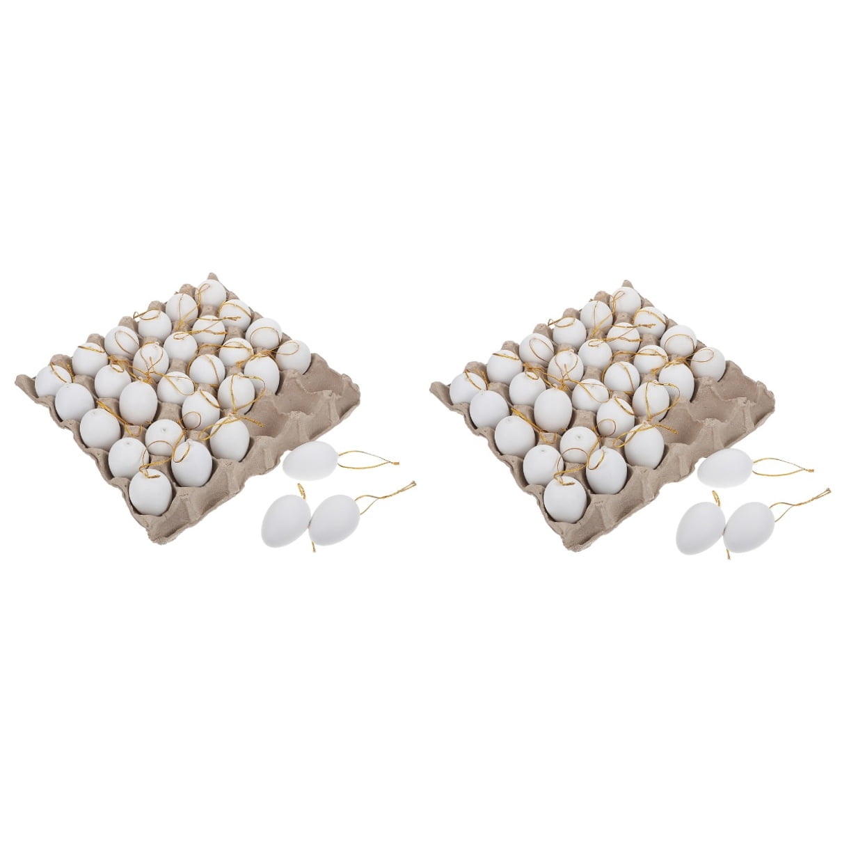 OUNONA 2 Sets  of Unfinished Eggs DIY Easter Eggs Blank Eggs Graffiti Blank Eggs Simulated Easter Eggs Pendants