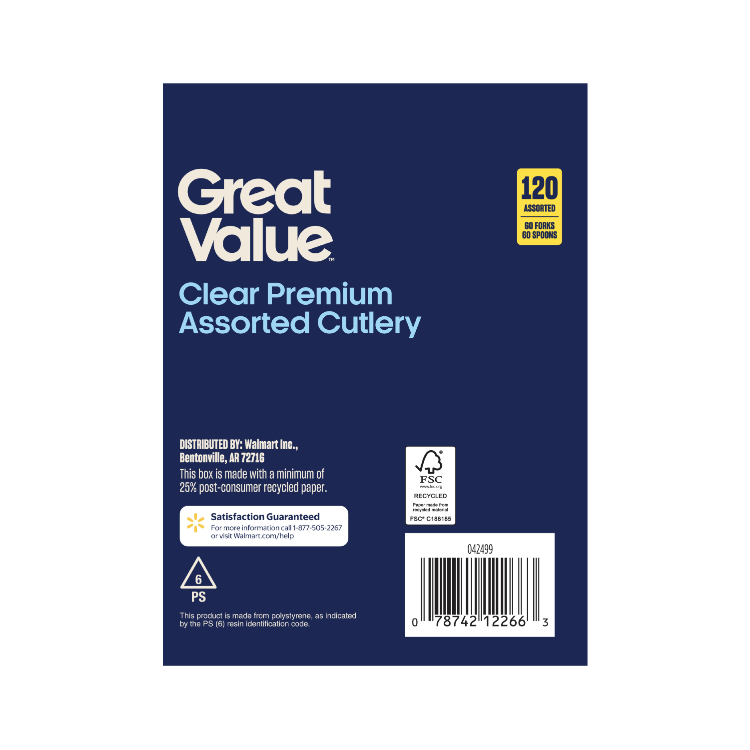 Great Value Clear Plastic Fork and Spoon Combo, 120 Count photo 8