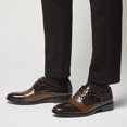 thumbnail image 3 of Men's Dress Shoes Gradient Stripes Modern Formal Business Oxford Shoes Casual Tuxedo Leather Lace Up for Men, 3 of 6