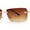 Gold / Brown, variant on Rimless Rectangular 90s Elegant Metal Rim Sunglasses Gold Blue Pink