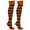 Orange/Black, variant on Striped Knee High Socks for Outfits, Sports, Holidays, and More! by Mato & Hash - Red/White CA7150