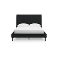 thumbnail image 2 of Benjara Mooran Full Size Bed, Black Boucle Upholstery, Tall Panel Headboard, 2 of 6