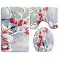 thumbnail image 1 of ABPHQTO Pájaros Rojos Con Nieve Ramas Hojas Juego de alfombras de baño de 3 piezas Alfombra de baño Alfombra de contorno y tapa de inodoro, 1 of 2