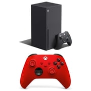 Microsoft Xbox Series X 1TB Carbon Black with Microsoft Xbox Wireless Controller - Pulse Red
